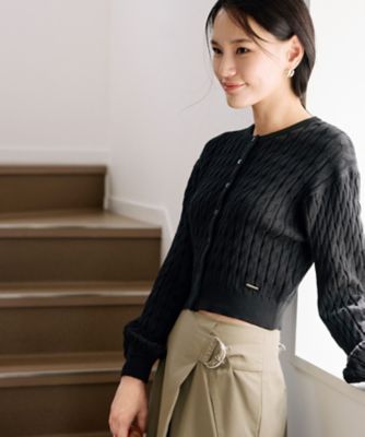 ミニケーブル クルーネックカーディガン（1257KM06） | COMME