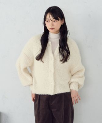 ISAAC SELLAM レザーカーディガン 切替デザイン36サイズ Y2K ネップシャギー 2WAY カーディガン（1257KM09） | COMME