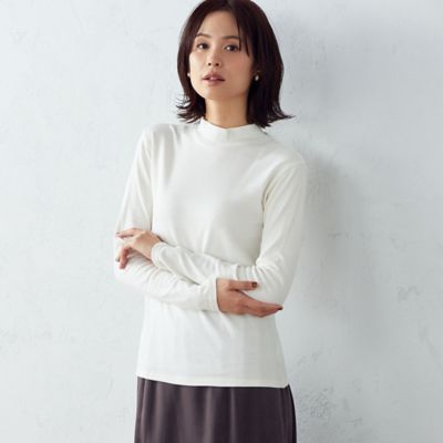 ＜COMME CA ISM (Women)＞あったか　モックネックＴシャツ（１２６０ＣＡ０３）