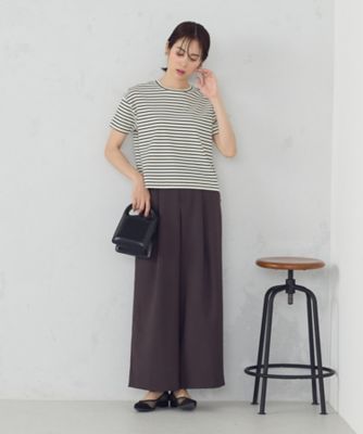 ボックスシルエット　クロップ丈ボーダーＴシャツ（１２６０ＣＫ０２）