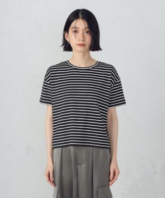 ボックスシルエット　クロップ丈ボーダーＴシャツ（１２６０ＣＫ０２）