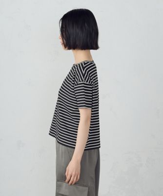ボックスシルエット　クロップ丈ボーダーＴシャツ（１２６０ＣＫ０２）
