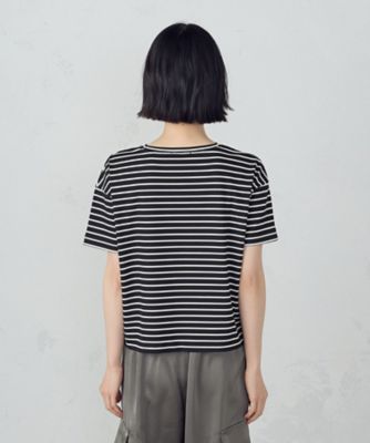 ボックスシルエット　クロップ丈ボーダーＴシャツ（１２６０ＣＫ０２）
