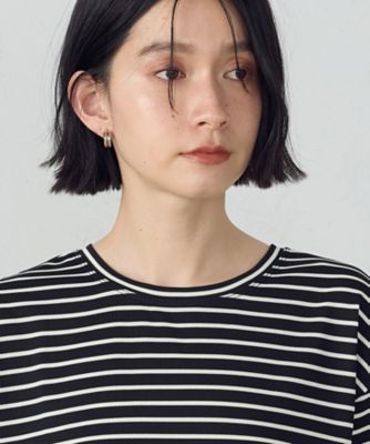 ボックスシルエット　クロップ丈ボーダーＴシャツ（１２６０ＣＫ０２）