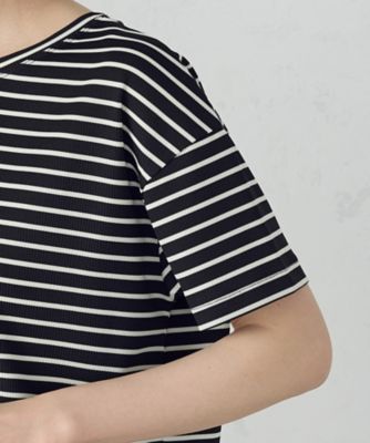 ボックスシルエット　クロップ丈ボーダーＴシャツ（１２６０ＣＫ０２）