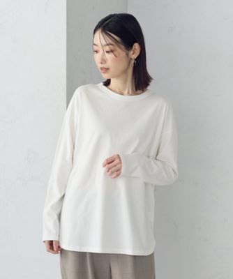 ＜COMME CA ISM (Women)＞裾スリット　ロングＴシャツ（１２６０ＣＭ０２）