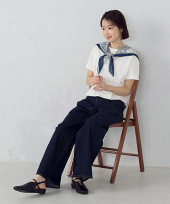 カットソー セール】 カットワーク刺繍デザインTシャツ /洗濯機で洗える