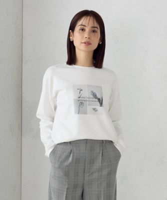 COMME CA ISM (Women)/コムサ　イズム フラワープリント Tシャツ(長袖)(1264CK09)