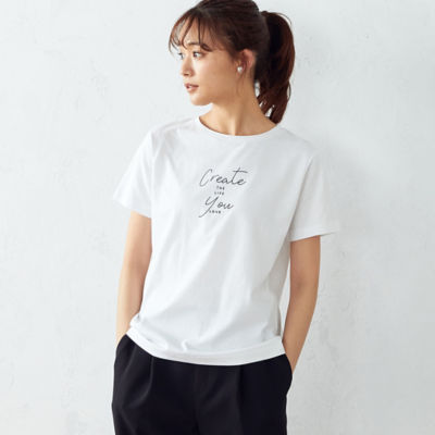 ＜COMME CA ISM (Women)＞ロゴ　プリントＴシャツ（１２６４ＣＹ０７）