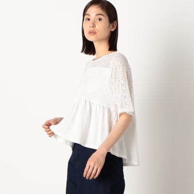 ＜COMME CA ISM (Women)＞レース　ペプラム　トップス（１２６８ＣＣ０９）