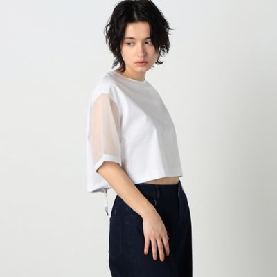 ＜COMME CA ISM (Women)＞袖　シア―　　ショート　トップス（１２６８ＣＣ１１）