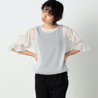 ＜COMME CA ISM (Women)＞シア―　シャーリング　Ｔブラウス（１２６８ＣＣ１２）