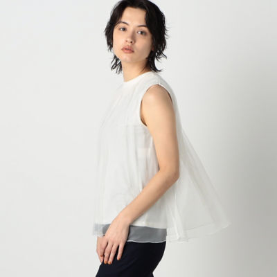 ＜COMME CA ISM (Women)＞チュール　ノースリーブブラウス（１２６８ＣＣ１９）