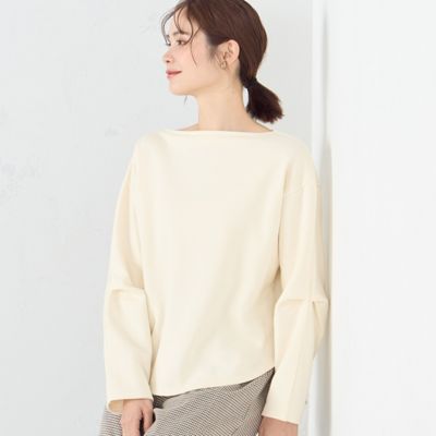 ＜COMME CA ISM (Women)＞ボートネック　袖タック　スウェット（１２６８ＣＥ１８）