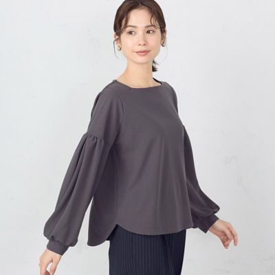 ＜COMME CA ISM (Women)＞ランタンスリーブ　カットソー（１２６８ＣＧ０７）