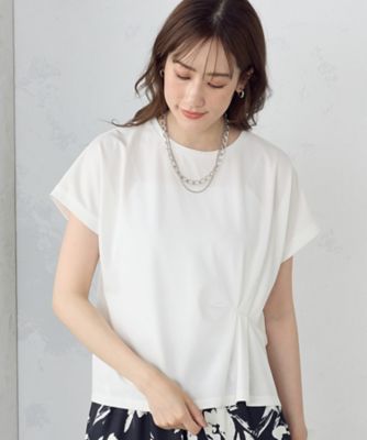 ＜COMME CA ISM (Women)＞【接触冷感】綿混　おりがみタック　Ｔシャツ（１２６８ＣＧ１５）