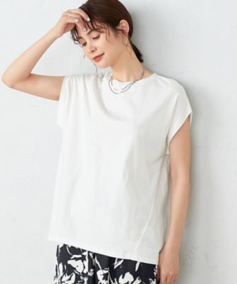 ＜COMME CA ISM (Women)＞綿１００％　フレンチスリーブ　カットソー（１２６８ＣＧ２０）
