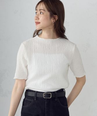 ＜COMME CA ISM (Women)＞シャーリング　ボトルネックカットソー（１２６８ＣＩ０６）