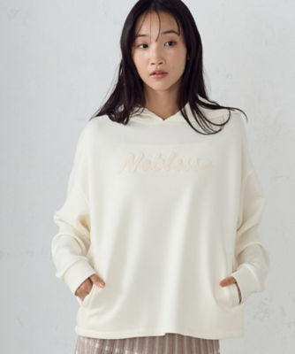 ＜COMME CA ISM (Women)＞ロゴ刺繍　オーバーサイズ　ダンボールニット　パーカー（１２６８ＣＩ１９）