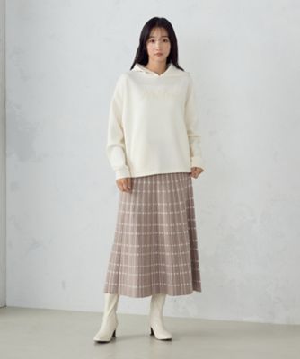 ロゴ刺繍 オーバーサイズ ダンボールニット パーカー