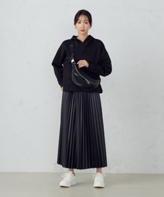 ロゴ刺繍 オーバーサイズ ダンボールニット パーカー