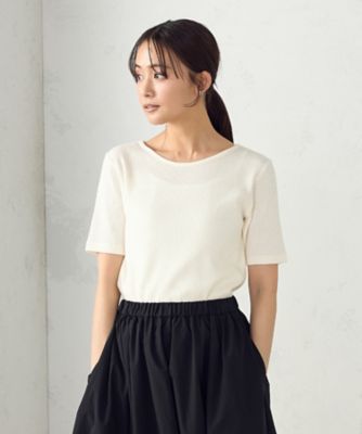 COMME CA ISM (Women)/コムサ　イズム 【アンサンブル対応】クロップド丈　リブＴシャツ（１２６８ＣＫ０５）
