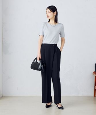 アンサンブル対応】クロップド丈 リブTシャツ