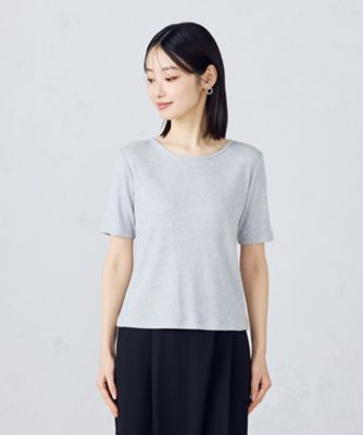 mad happy クロップドリブTシャツ コバルト アンサンブル対応】クロップド丈 リブTシャツ