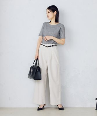 アンサンブル対応】クロップド丈 リブTシャツ