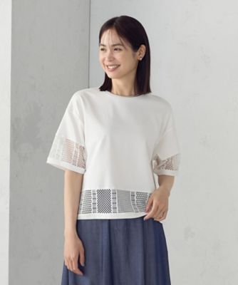 ＜COMME CA ISM (Women)＞レースコンビ　Ｔシャツ（１２６８ＣＫ３１）