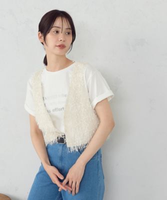 ＜COMME CA ISM (Women)＞フリンジベスト（１２６８ＣＭ０５）