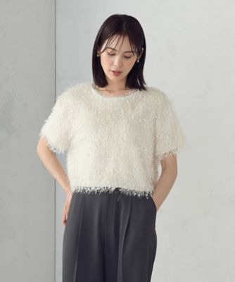 ＜COMME CA ISM (Women)＞フリンジＴシャツ（１２６８ＣＭ０６）