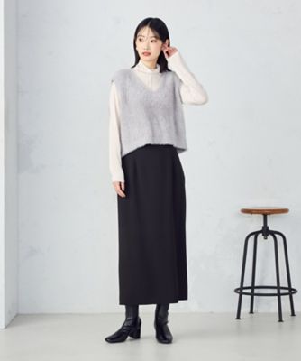 Low Classic アイボリー ハイネック長袖トップス Low Classic アイボリー ハイネック長袖トップス 予約]袖ボタン