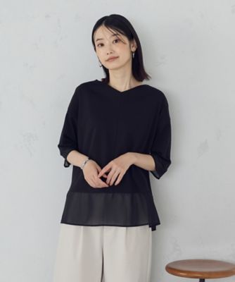 ＜COMME CA ISM (Women)＞シアーコンビ　カットソー（１２６８ＣＭ２５）