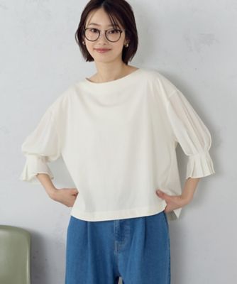 ＜COMME CA ISM (Women)＞【接触冷感】キャンディスリーブ　カットソー（１２６８ＣＯ０６）