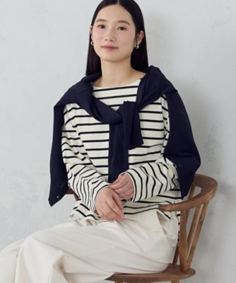 ＜COMME CA ISM (Women)＞ボーダー　ロンＴ（１２６８ＣＯ０７）