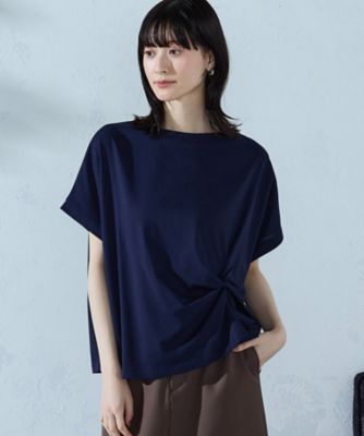 コムコムAD2022AW ブラック チュール付きTシャツS 接触冷感】ツイストタック Tシャツ （1268CO11） | COMME CA