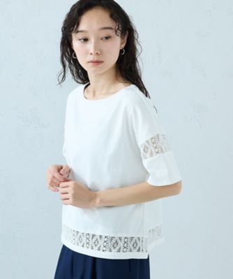 極美品 comme des garcons Tシャツ M レース レース コンビTシャツ（1268CO18） | COMME CA ISM (Women