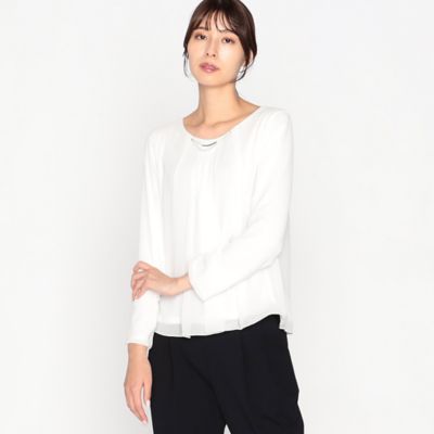 ＜COMME CA ISM (Women)＞アクセ付き　ブラウス（１２６９ＣＥ０１）