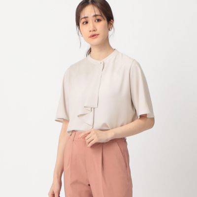 COMME CA ISM / コムサイズム ボウタイ風 半袖ブラウス COMME CA ISM ブラウス シャツ ボウタイ風 半袖ブラウス