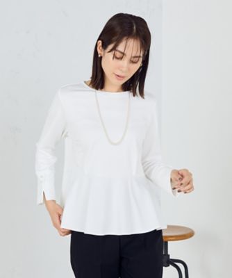 手洗いOK】パーツ付き裾バルーンブラウス（2002566148