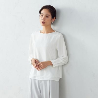 ＜COMME CA ISM (Women)＞カットジャカード　ブラウス（１２６９ＣＹ０３）