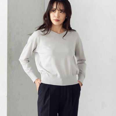 ＜COMME CA ISM (Women)＞★ＴＶ着用商品★ベーシック　Ｖネックニット（１２７４ＫＣ０２）