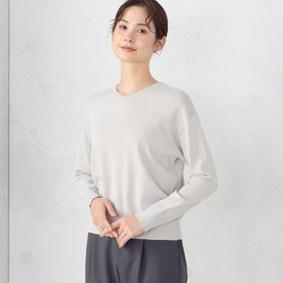 ＜COMME CA ISM (Women)＞ＵＶカット　ベーシック　Ｖネックニット（１２７４ＫＧ０２）