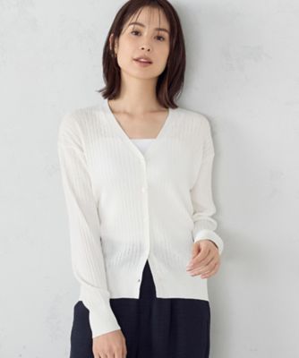 ＜COMME CA ISM (Women)＞【ＵＶカット】　ベーシック　リブニット　カーディガン（１２７４ＫＧ０３）
