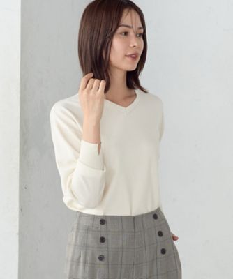 ＜COMME CA ISM (Women)＞【　マシンウォッシャブル　】ベーシックＶネックニット（１２７４ＫＩ０２）