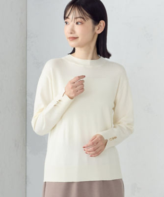 ＜COMME CA ISM (Women)＞袖ボタン　ベーシックニット（１２７４ＫＩ０５）