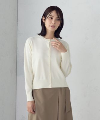 ＜COMME CA ISM (Women)＞【マシンウォッシャブル】ベーシック　クルーネックカーディガン（１２７４ＫＭ０１）
