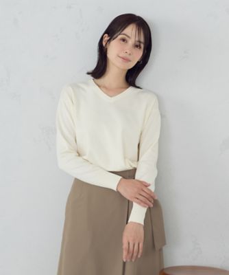 ＜COMME CA ISM (Women)＞【マシンウォッシャブル】ベーシックＶネックニット（１２７４ＫＭ０２）