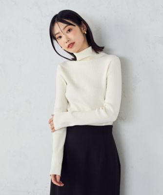＜COMME CA ISM (Women)＞【マシンウォッシャブル】ベーシック　タートルネックリブニット（１２７４ＫＭ０３）